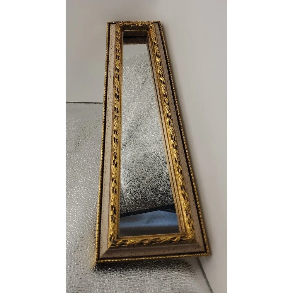 Vintage E.A. Riba Co. Gold Keyhole Mirror - Mid-Century Brooklyn NY Accent